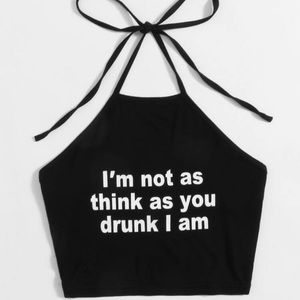 Graphic cute halter  top